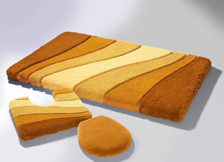 Badgarnituren - Barfußweiche Badgarnitur aus dem Traditionshaus Meusch, in Größe 100 (Vorleger, 55/65 cm) bis 112 (WC-Deckelbezug mit Kordel), in Farbe BLAU Ansicht 3