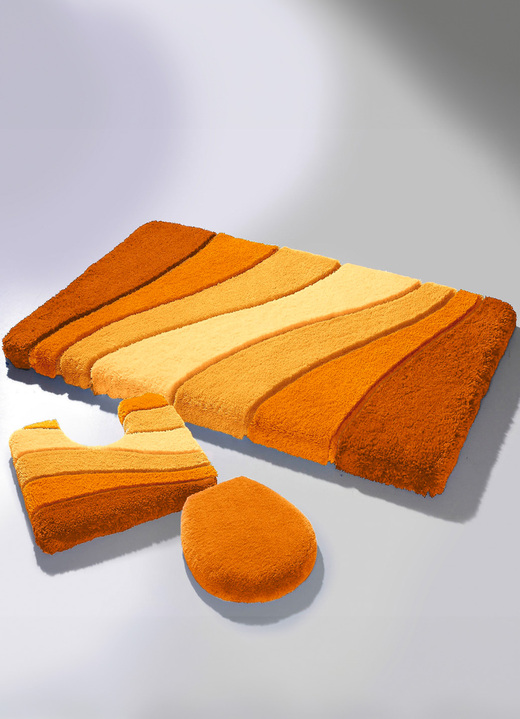 Badgarnituren - Barfußweiche Badgarnitur aus dem Traditionshaus Meusch, in Größe 100 (Vorleger, 55/65 cm) bis 112 (WC-Deckelbezug mit Kordel), in Farbe BLAU Ansicht 4