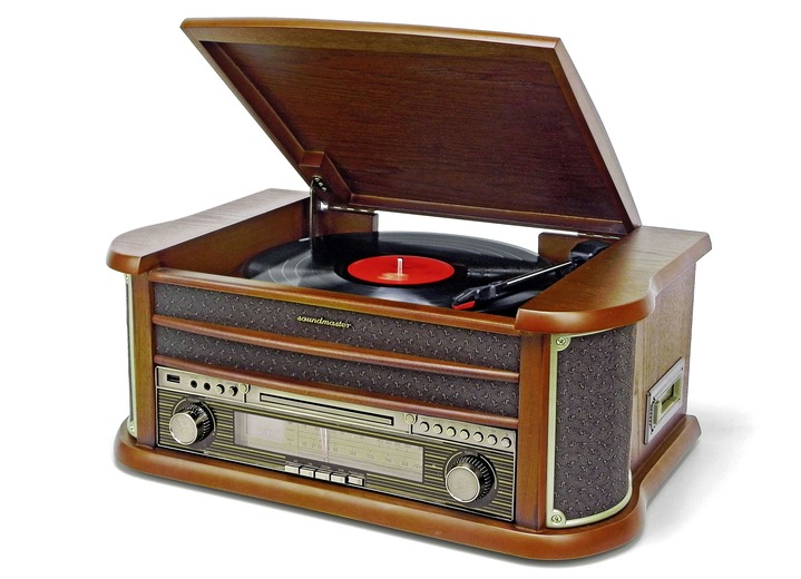 Nostalgiegeräte - Nostalgie-Stereoanlage mit MP3-Direktaufnahmefunktion Ansicht 3 Nostalgiegeräte - Nostalgie-Stereoanlage mit MP3-Direktaufnahmefunktion, in Farbe SCHWARZ Ansicht 3