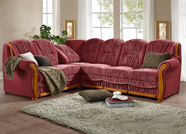 Polsterecken - Polsterecke mit Bettfunktion und Bettkasten, in Farbe BORDEAUX Ansicht 3