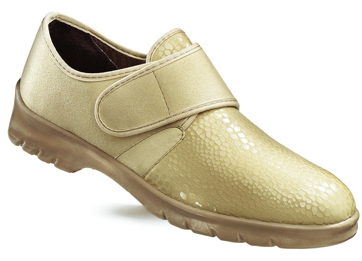 Slipper & Schnürschuhe - Florett Damen Klett-Halbschuh in extraweiter Passform, in Größe 036 bis 042, in Farbe BEIGE Ansicht 3
