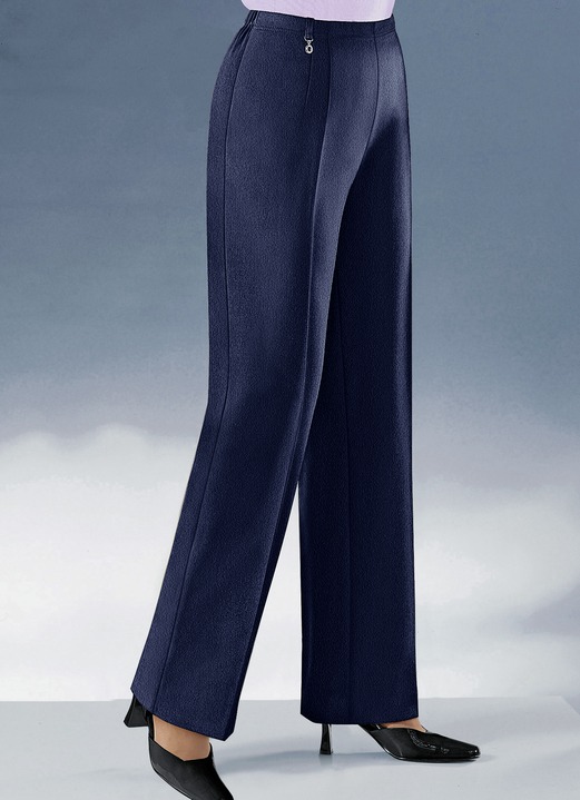 Damenmode - Hose mit modisch ausgestellter Fußweite, in Größe 019 bis 096, in Farbe MARINE Ansicht 1