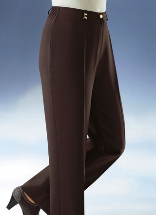 Hosen mit Knopf- und Reißverschluss - Hose mit weiterem Bundumfang in 9 Farben, in Größe 019 bis 245, in Farbe MARINE