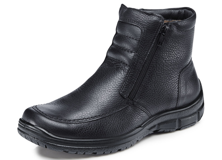 Stiefeletten - Stiefelette mit echtem Lammfellfutter, in Größe 040 bis 050, in Farbe SCHWARZ Ansicht 1