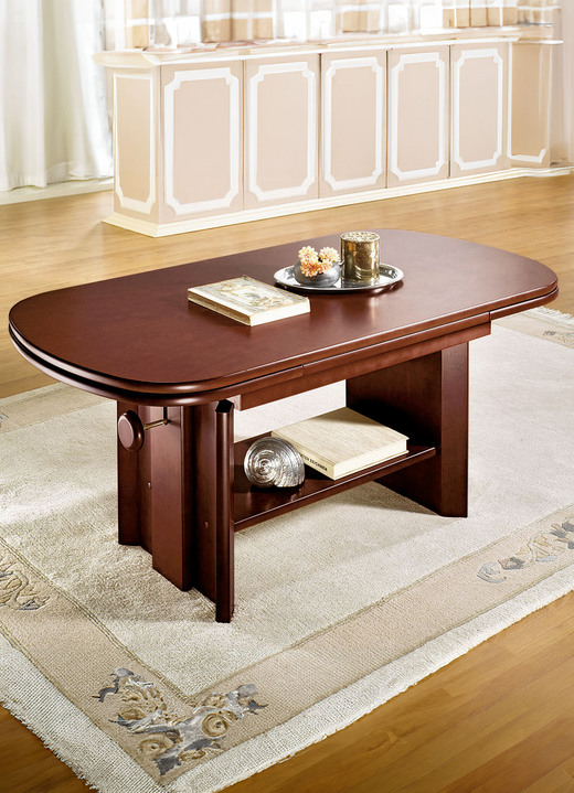 Klassische Möbel - Höhenverstell- und ausziehbarer Couchtisch, in Farbe KIRSCHBAUM Ansicht 4