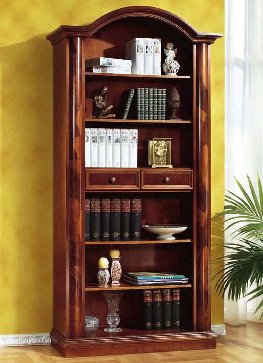 Stilmöbel - Teilmassives Bücherregal, in Farbe NUSSBAUM