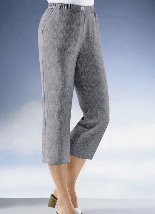 Hosen - Caprihose in Schlupfform, in Größe 019 bis 056, in Farbe HELLGRAU MEL.