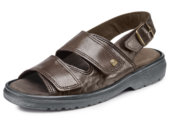Sandalen & Pantoletten - Sandale mit Wechselfußbett, in Größe 040 bis 047, in Farbe MOKKA Ansicht 1