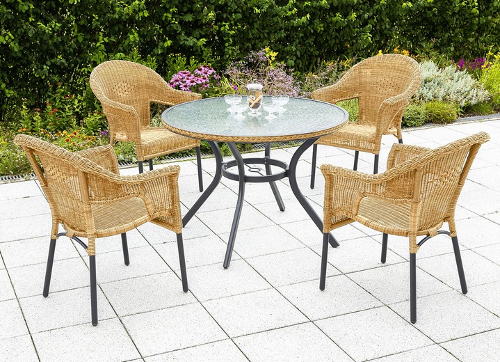 Garten - Ravenna Gartenmöbel-Set, 5-teilig, in Farbe NATUR, in Ausführung Sparset mit rundem Tisch Ansicht 1