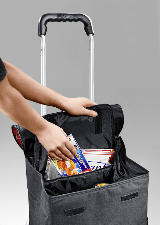 Einkaufstrolleys - Profi-Einkaufsroller mit extragroßen Rädern, in Farbe SCHWARZ, in Ausführung Einkaufsroller mit Thermofach Ansicht 3