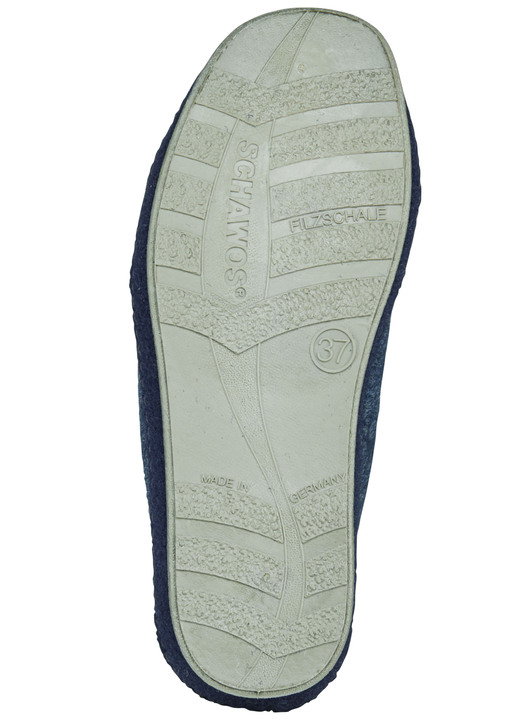 Hausschuhe - Atmungsaktive Damen-Hausschuhe, mit Schurwolle, in Größe 036 bis 043, in Farbe DUNKELBLAU-HELLGRAU Ansicht 2