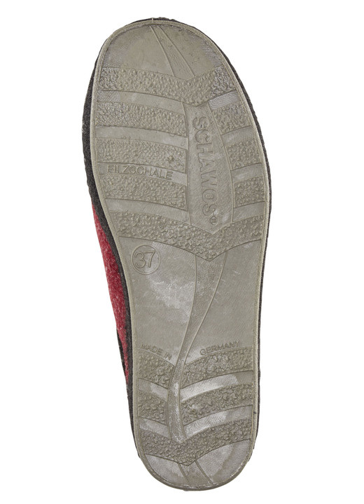 Hausschuhe - Atmungsaktive Damen-Hausschuhe, mit Schurwolle, in Größe 036 bis 043, in Farbe BORDEAUX-SCHWARZ Ansicht 2