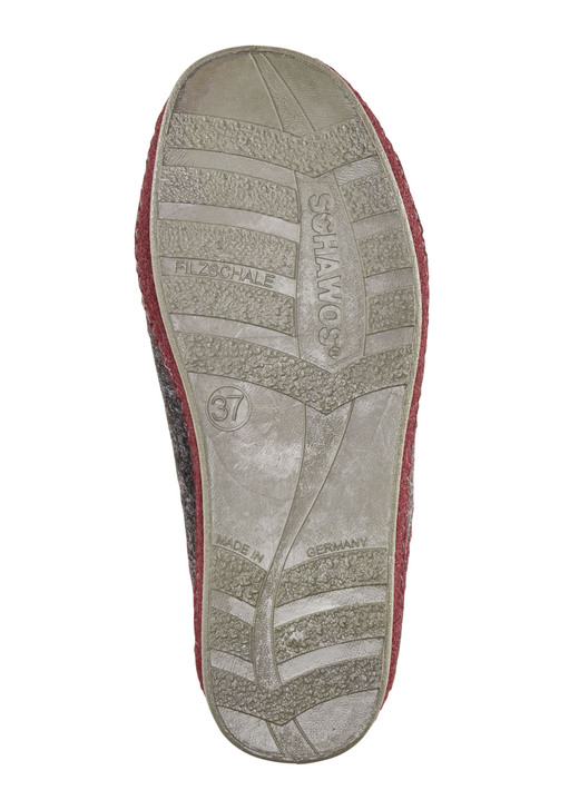 Hausschuhe - Atmungsaktive Damen-Hausschuhe, mit Schurwolle, in Größe 036 bis 043, in Farbe BORDEAUX-SCHWARZ Ansicht 7