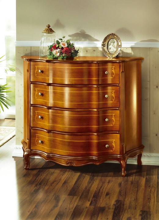 Stilmöbel - Kommode mit Schubladen, in Farbe NUSSBAUM, in Ausführung 3 Schubladen Ansicht 4