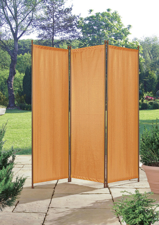 Sicht- & Sonnenschutz - Paravent mit Stahlrohrgestell, in Farbe GRÜN, in Ausführung 3-teilig Ansicht 5