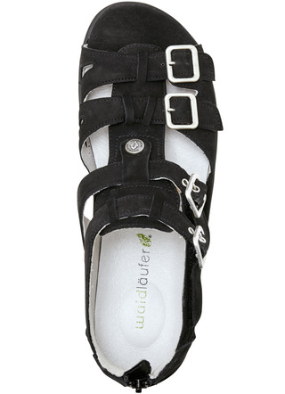 Sandaletten & Pantoletten - Waldläufer Sandale mit verstellbaren Riemchen, in Größe 4 1/2 bis 9, in Farbe SCHWARZ – Farbe SCHWARZ – Ansicht 