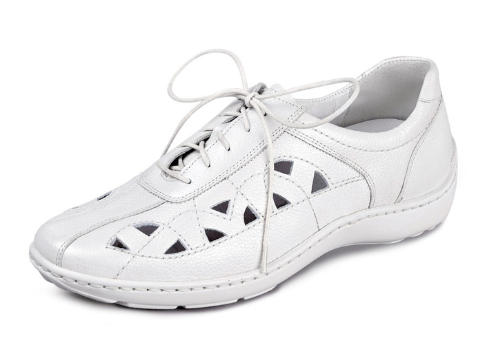 Slipper & Schnürschuhe - Waldläufer, sommerliche Damen-Schnürschuhe, Weite H, mit herausnehmbarem Fußbett, in Größe 4 bis 8 1/2, in Farbe NATURWEISS Ansicht 1