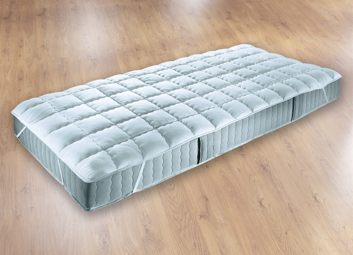 Bettwaren - F.a.n. Matratzenauflage Wash-Cotton, in Größe 130 (80/200 cm 950 g) bis 139 200/200 cm 2100 g), in Farbe WEISS Ansicht 2