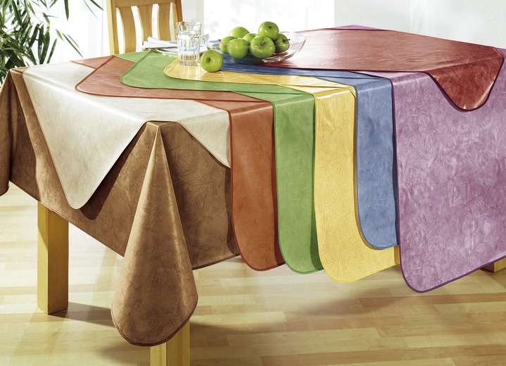 Tischdecken - Klassisch marmorierte Wachstuch-Tischdecke Ansicht 3 Tischdecken - Klassisch marmorierte Wachstuch-Tischdecke, in Größe 108 (Tischdecke, 80/ 80 cm) bis 220 (Tischdecke, oval, 155/220 cm), in Farbe TERRA Ansicht 3