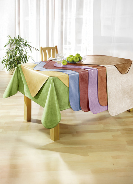 Tischdecken - Klassisch marmorierte Wachstuch-Tischdecke, in Größe 108 (Tischdecke, 80/ 80 cm) bis 220 (Tischdecke, oval, 155/220 cm), in Farbe BRAUN Ansicht 1
