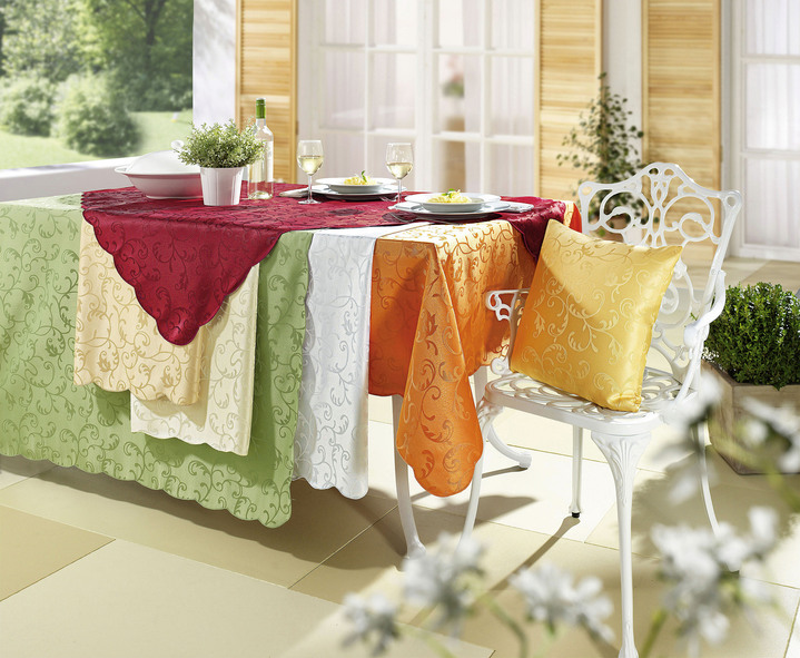Tischdecken - Pflegeleichte Tischdekoration für drinnen und draußen, in Größe 130 (Tischdecke, 130/160 cm) bis 404 (2er-Set Kissenbezüge, 40/40 cm), in Farbe CHAMPAGNER