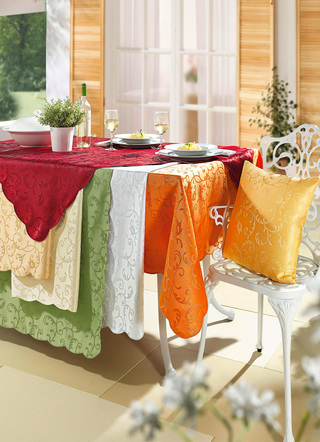 Tischdecken - Pflegeleichte Tischdekoration für drinnen und draußen – Farbe GELB – Ansicht  Tischdecken - Pflegeleichte Tischdekoration für drinnen und draußen, in Größe 130 (Tischdecke, 130/160 cm) bis 404 (2er-Set Kissenbezüge, 40/40 cm), in Farbe WEISS – Farbe GELB – Ansicht