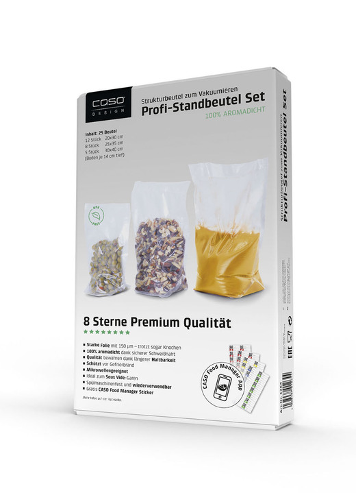 - Stand-Vakuumfolienbeutel passend zu Vakuumierer, in Farbe TRANSPARENT Ansicht 2