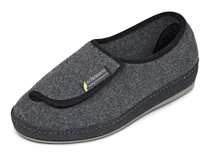 Slipper & Schnürschuhe - Klett-Halbschuh aus dem Hause Schawos, in Größe 037 bis 046, in Farbe ANTHRAZIT Ansicht 1