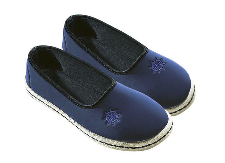 Damenmode - Bequeme und trendige Stretch-Ballerina, in Größe 037 bis 042, in Farbe BLAU Ansicht 1