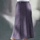 Uni - Bahnenrock  in Tweed mit Boucle-Effektgarn – Farbe BROMBEER MEL. Uni - Bahnenrock  in Tweed mit Boucle-Effektgarn, in Größe 019 bis 058, in Farbe BROMBEER MEL.