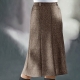 Uni - Bahnenrock  in Tweed mit Boucle-Effektgarn – Farbe M´BRAUN MEL. Uni - Bahnenrock  in Tweed mit Boucle-Effektgarn, in Größe 019 bis 058, in Farbe BROMBEER MEL.