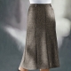 Uni - Bahnenrock  in Tweed mit Boucle-Effektgarn – Farbe MOKKABRAUN MEL. Uni - Bahnenrock  in Tweed mit Boucle-Effektgarn, in Größe 019 bis 058, in Farbe BROMBEER MEL.