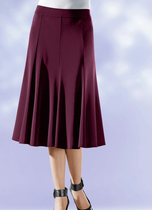 Uni - 8-Bahnenrock mit glockig schwingendem Saum, in Größe 019 bis 056, in Farbe SCHWARZ Ansicht 3