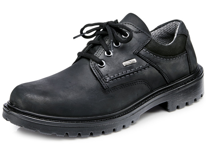 Slipper & Schnürschuhe - GINO GALANTE, atmungsaktive Herren-Schnürschuhe, mit herausnehmbarem Fußbett, in Größe 040 bis 047, in Farbe SCHWARZ Ansicht 1