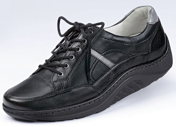Slipper & Schnürschuhe - Waldläufer, bequeme Damen-Schnürschuhe, Weite H, Sohle mit Abrollfunktion, in Größe 4 bis 8 1/2, in Farbe SCHWARZ Ansicht 1
