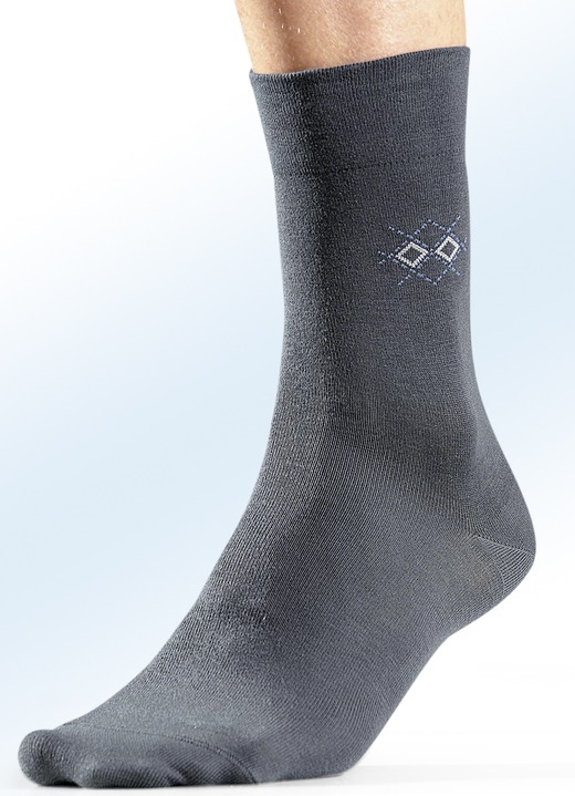 Strümpfe - Rogo Viererpack Socken, in Größe Gr: 1 (Schuhgröße 39-42) bis Gr: 2 (Schuhgröße 43-46), in Farbe 2x GRAFIT, 2x SCHWARZ