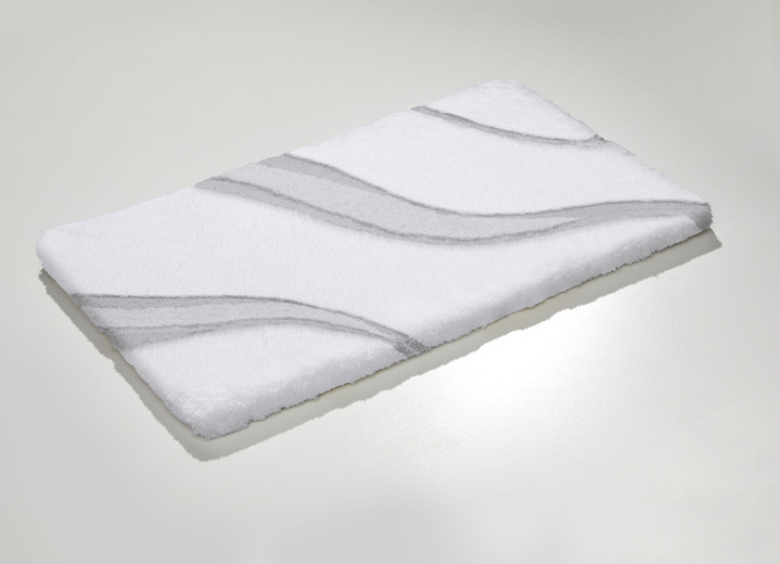 Kleine Wolke - Moderne Badgarnitur von Kleine Wolke, in Größe 100 (Vorleger halbrund, 50/ 80 cm bis 112 (WC-Deckelbezug mit Kordel, 47/ 50 cm)), in Farbe WEISS-CREME Ansicht 17