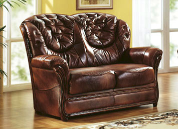 Polstergruppen - Polstermöbel mit Bezug aus echtem Leder, in Farbe ANTIKBEIGE, in Ausführung Sessel Ansicht 19