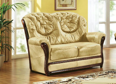 Polstergruppen - Polstermöbel mit Bezug aus echtem Leder, in Farbe ANTIKBEIGE, in Ausführung Sessel Ansicht 13