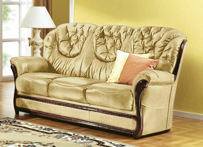 Polstergruppen - Polstermöbel mit Bezug aus echtem Leder, in Farbe ANTIKBEIGE, in Ausführung Sessel Ansicht 6