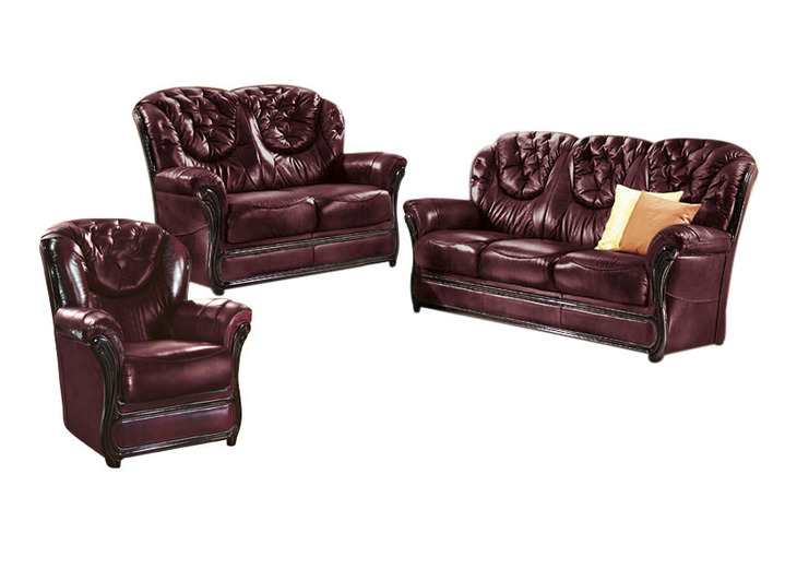 Polstergruppen - Polstermöbel mit Bezug aus echtem Leder, in Farbe ANTIKBEIGE, in Ausführung Sessel Ansicht 18