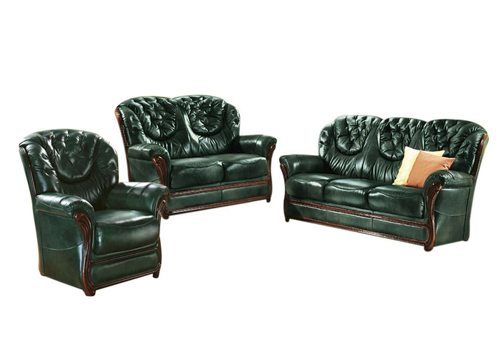 Polstergruppen - Polstermöbel mit Bezug aus echtem Leder, in Farbe ANTIKBEIGE, in Ausführung Sessel Ansicht 9