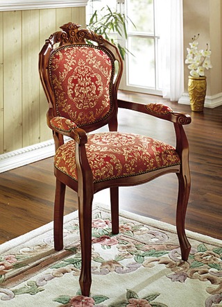 Stühle & Sitzbänke - Stühle aus massivem Buchenholzgestell, in Farbe BORDEAUX GEMUSTERT, in Ausführung Armlehnenstuhl