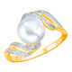 Ringe - Vergoldeter Damenring mit Süßwasser-Zuchtperle, in Größe 160 bis 220, in Farbe  – Ansicht 2