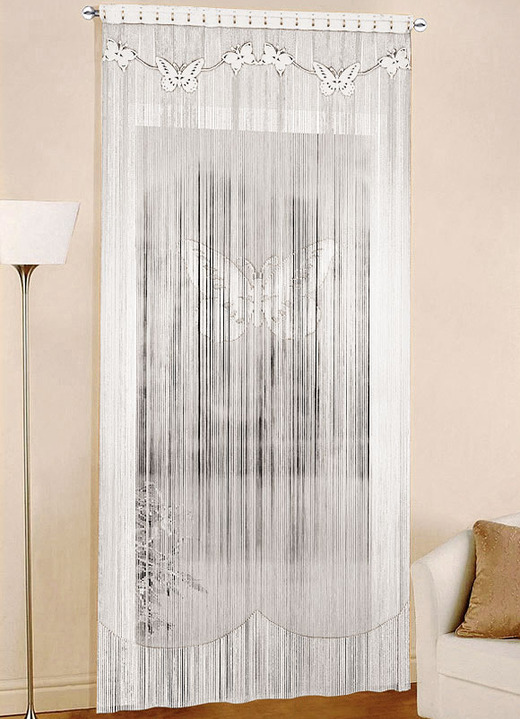 Modern - Fadenstore, passend für Gardinenstange und Schiene , in Größe 136 (H125xB100 cm) bis 268 (H245xB100 cm), in Farbe ECRU Ansicht 1
