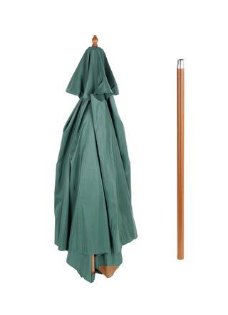 Sicht- & Sonnenschutz - Sonnenschirm aus Hartholz, in Farbe GRAU – Farbe DUNKELGRÜN – Ansicht 