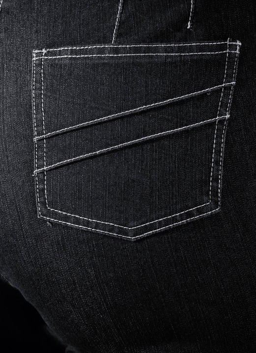 Jeans - Jeans mit angeschnittenem Bund Ansicht 2 Jeans - Jeans mit angeschnittenem Bund, in Größe 019 bis 096, in Farbe SCHWARZ Ansicht 2