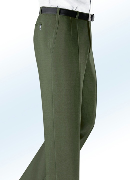 Hosen - „Klaus Modelle“-Hose mit Seitentaschen in 5 Farben, in Größe 024 bis 110, in Farbe OLIV