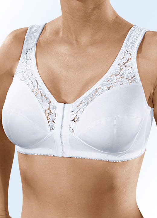 Damenmode - Speidel Zweierpack BH mit Vorderverschluss, in Größe 080 bis 120, in Cup D, in Farbe WEISS Ansicht 1