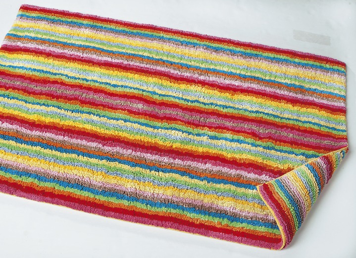 Badgarnituren - Wende-Badteppich aus 100% Baumwolle, in Größe 101 (Teppich, 60/60 cm ) bis 104 (Teppich, 70/120 cm ), in Farbe MULTICOLOR